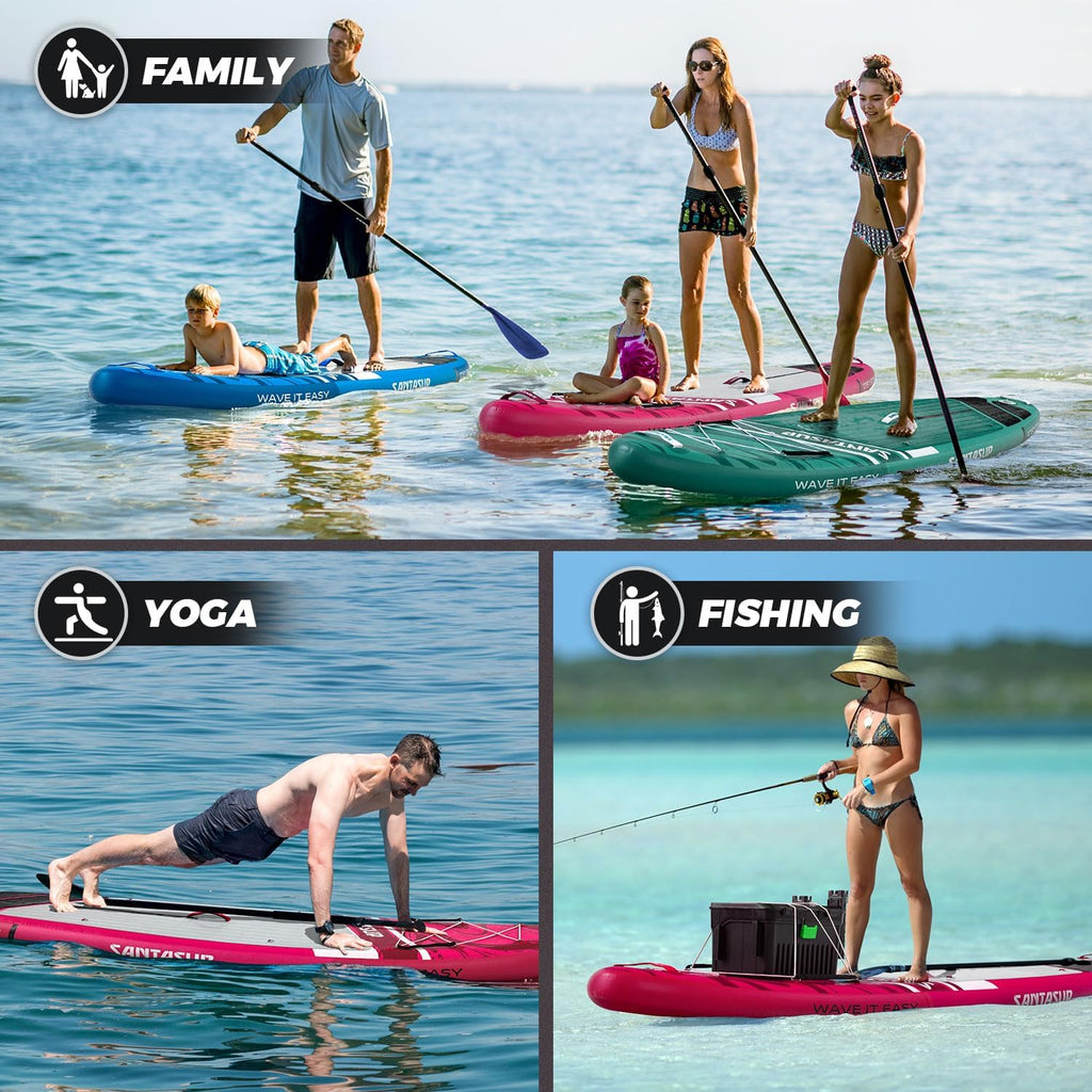 Inflatable Stand Up Paddle Board with SUP Accessories, Anti-Slip EVA Deck, 10'6'/11' Wide Stance Board, Sup Board for Adults & Youth of All Skill Levels Backpack