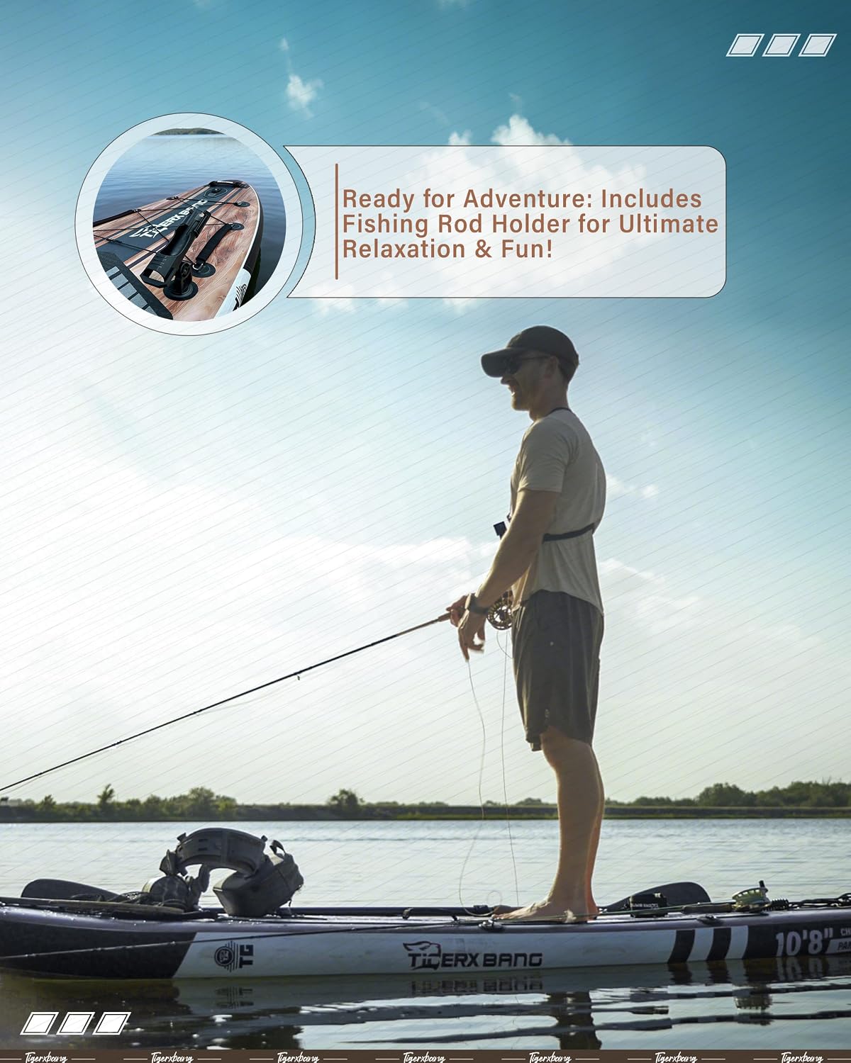 TIGERXBANG Paddle Board, 10.8' Stand Up Paddle Board with Premium Complete Inflatable SUP Accessories, Extra Wide Paddleboards for Adults & Kids-Pandora Collection