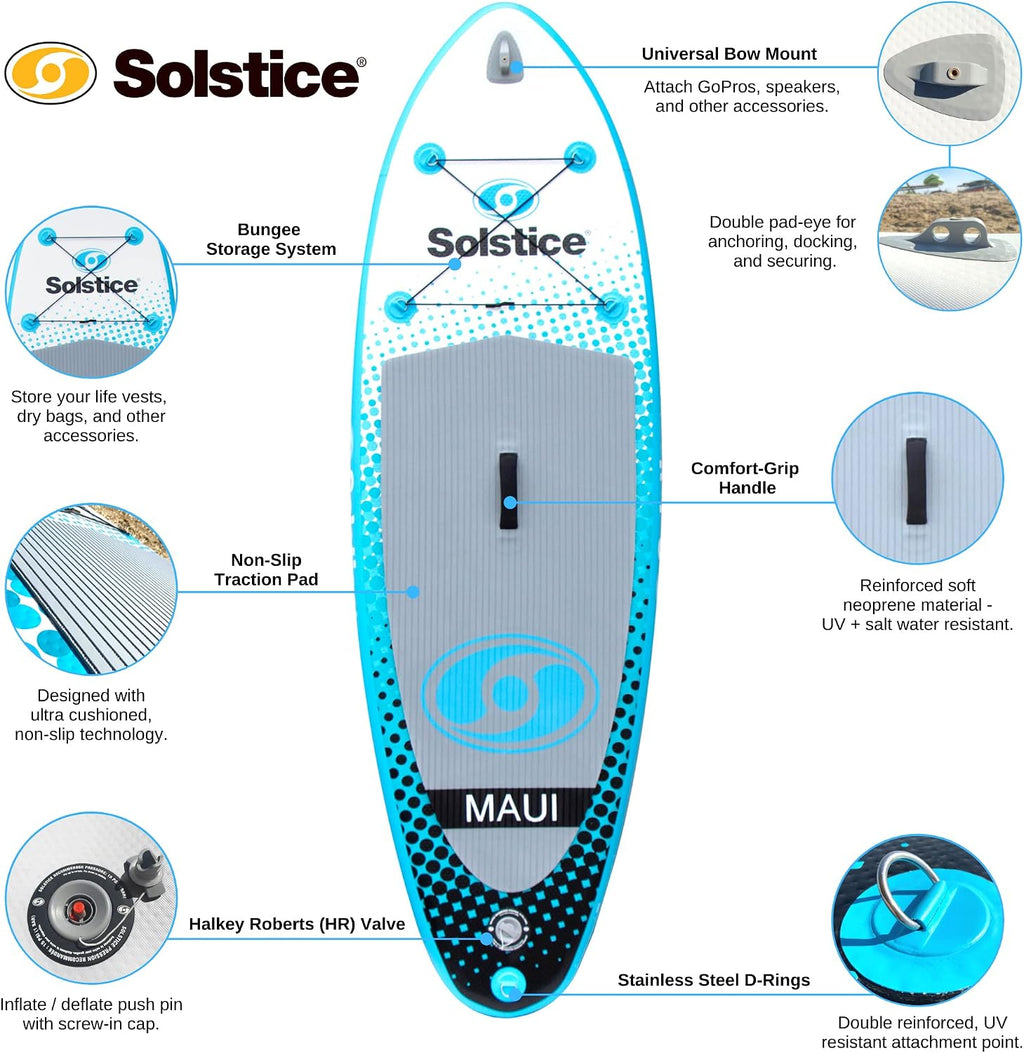 Solstice Watersports Maui Inflatable Stand-Up Paddle Board Kit (8' x 29'' x 5'')