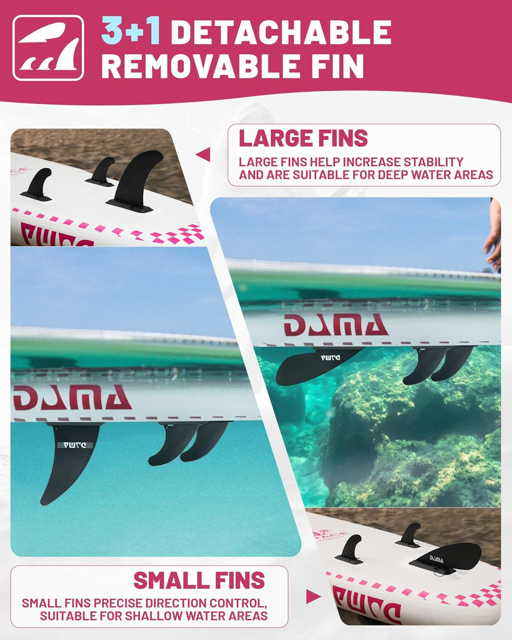 DAMA 11'*34'*6' Inflatable Paddle Board, Paddle Boards for Adults,Sup,Lightweight and Durable, Easy to Inflate, Versatile in Style, Fully Functional, Equipped w/High Grade Accessories.