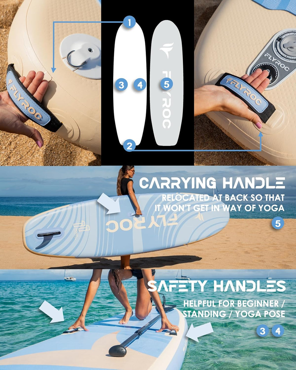11'x35 Extra Wide Inflatable Paddle Board, 430lb Capacity Stable Paddleboard for Yoga, Stand up Paddle Board for Adults(x3), Full Coverage EVA Deck, 5 Handles, 100L Backpack, All-Round