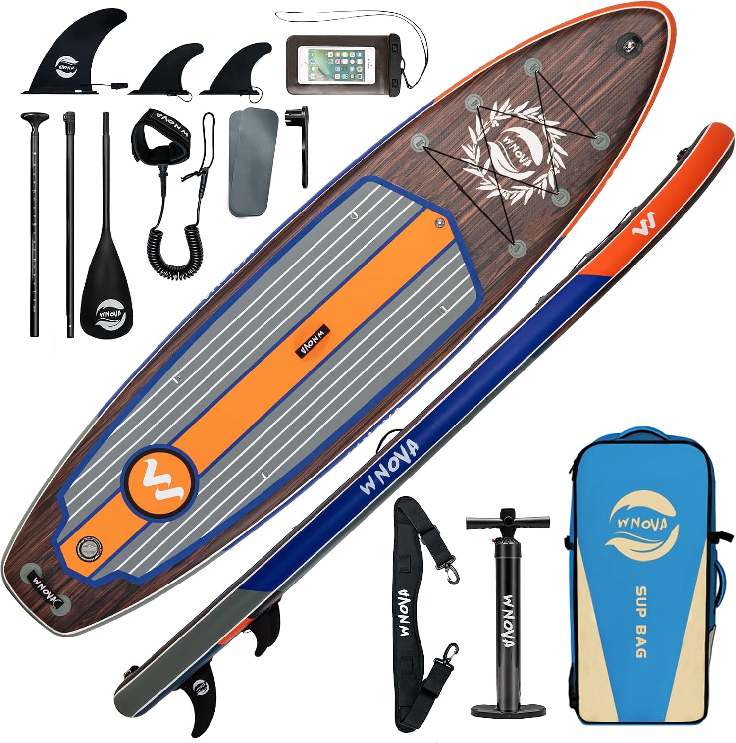 11' Inflatable Stand Up Paddle Board, 34' Extra Wide Stable iSUP for Adults & Youth, with Camera Mount & Premium Accessories, Non-Slip Deck for All Skill Levels