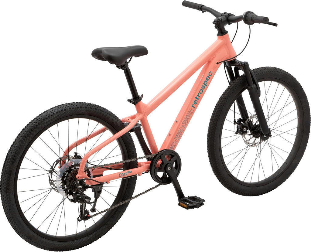 Retrospec Dart Plus 24-Inch Kids Bike, 7-Speed Aluminum Bicycle with Disc Brakes for Boys & Girls 8-11 Years Old, Lightweight Frame & Front Suspension