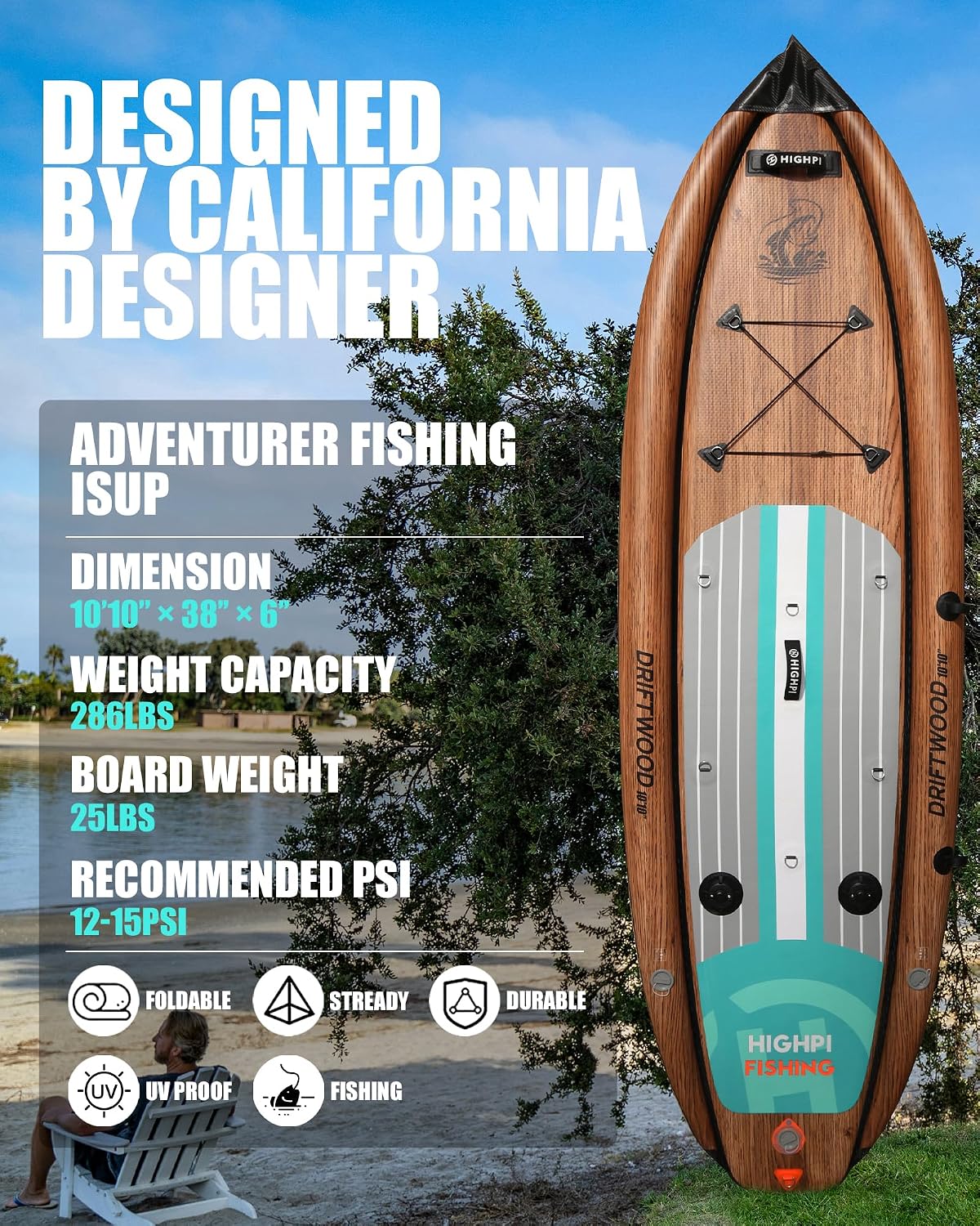 Inflatable Stand Up Paddle Board for Youth and Adults – Wide Sup with Premium Accessories, Blow Up Paddleboard for Surfing, Fishing, Yoga & More