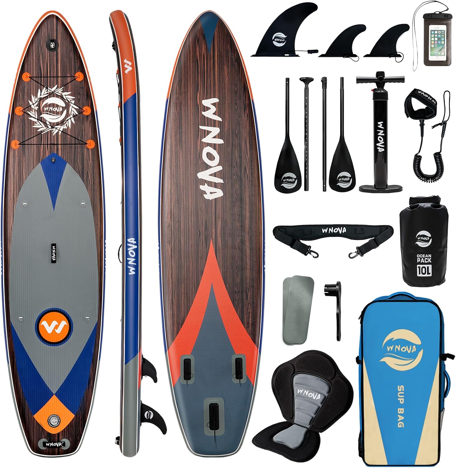 11'6' × 34' Extra Wide Inflatable Stand Up Paddle Board, Stable SUP with Premium SUP Accessories and Non-Slip Comfort Deck for Adults & Youth of All Skill Levels