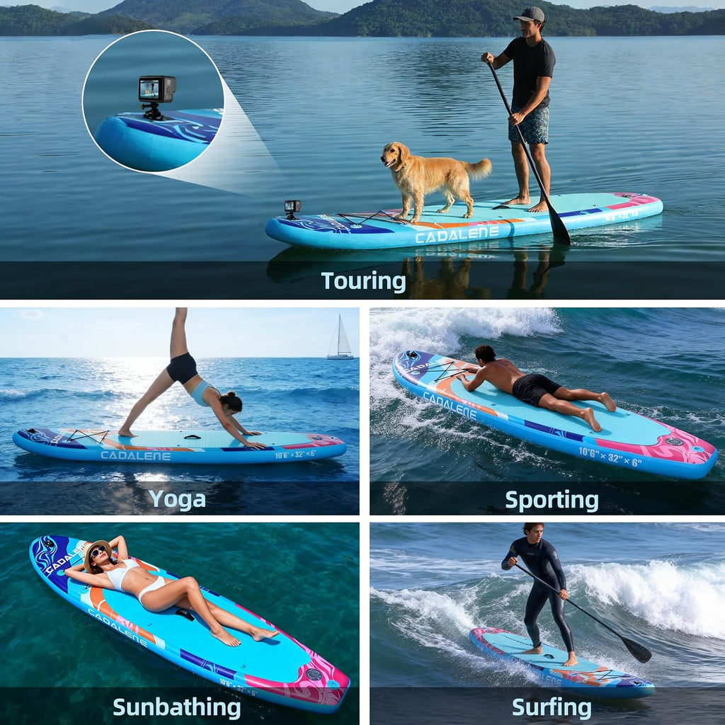 Inflatable Stand Up Paddle Board with SUP Accessories, Anti-Slip EVA Deck, Family-Friendly SUP Boards for Adults & Youth of All Skill Levels, Versatile Yoga Paddle Board