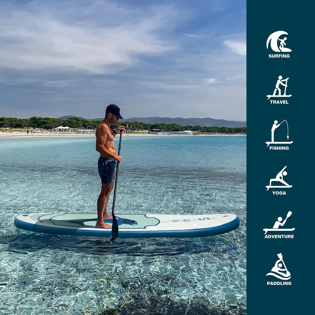 FunWater Inflatable Stand Up Paddle Board 10'6'/11'/11'6' Paddle Board for Adults & Youth, Paddleboards Inflatable with Premium SUP Accessories, Wide Stable, Non-Slip Comfort Deck