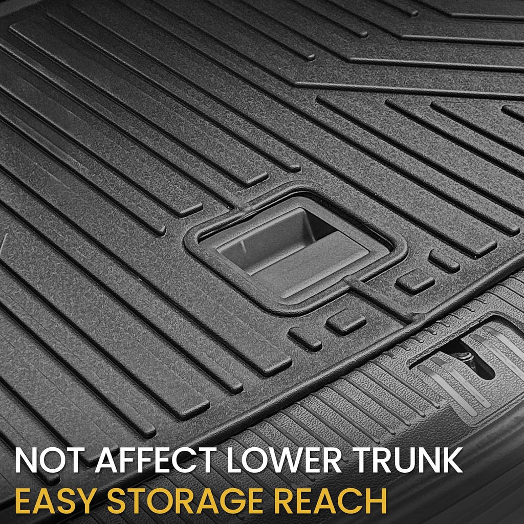 Floor Mats Set for 2018-2025 2026 Volkswagen VW Atlas 7 Seats Bench Seating Car Mat Accessories(Not Fit Cross Sport), All Weather TPE Cargo Liner Trunk Mat(Floor Mats+2-in-1 Cargo Mat)