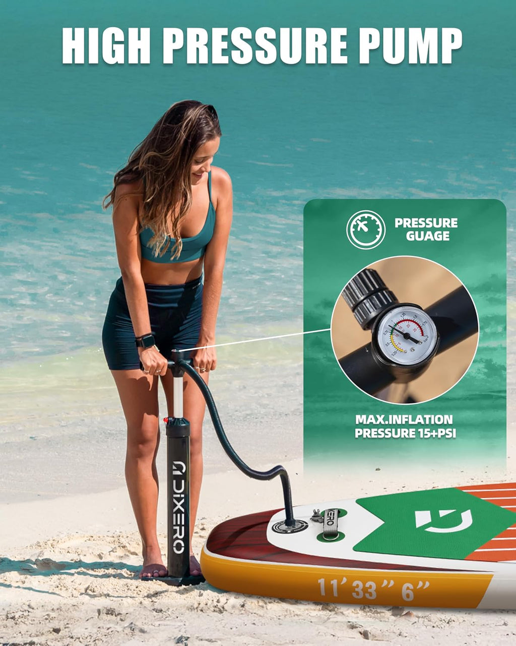 Inflatable Stand Up Paddle Board with SUP Accessories, 11'*33' Inflatable Paddle Boards for Adults & Youth of All Skill Levels