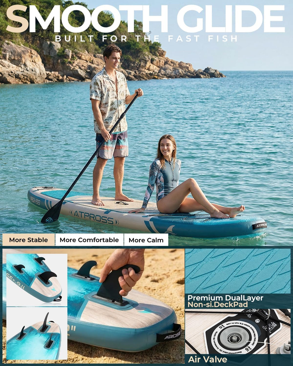 11'6'x35' Inflatable Paddle Board, 450lbs Extra Wide Stand Up Paddleboard for Adults with Premium SUP Accessories Kit & Backpack, Blow Up Kayak Non-Slip Stable Deck Boat for Yoga Fishing Surf