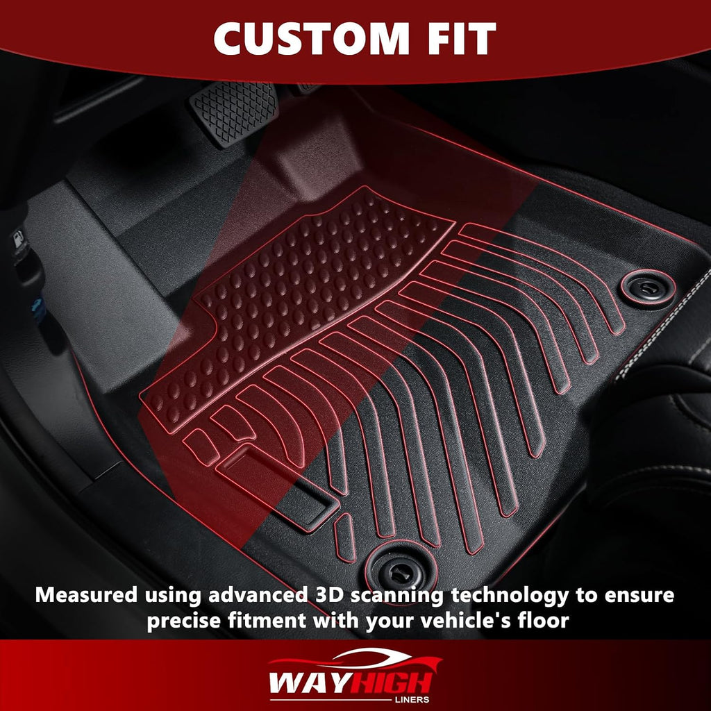 Wayhigh® Floor Mats & Cargo Liner for Toyota RAV4 2006-2012 (5 Seats) All Weather TPE Car Mats Waterproof Heavy Duty Floor Liners Custom Fit for RAV4 Accessories - Black