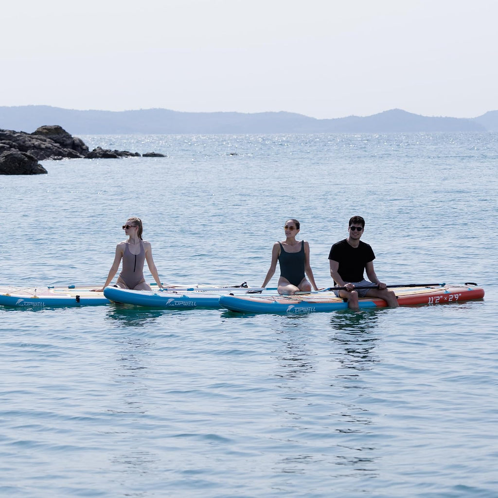 UPWELL 11'6'/11'2'/11'/10'8'/10'6'/10'2' Inflatable Stand Up Paddle Board with sup Accessories Including Backpack, Repairing Kits, Non-Slip Deck, Leash, 3 Fins, Paddle and Hand Pump