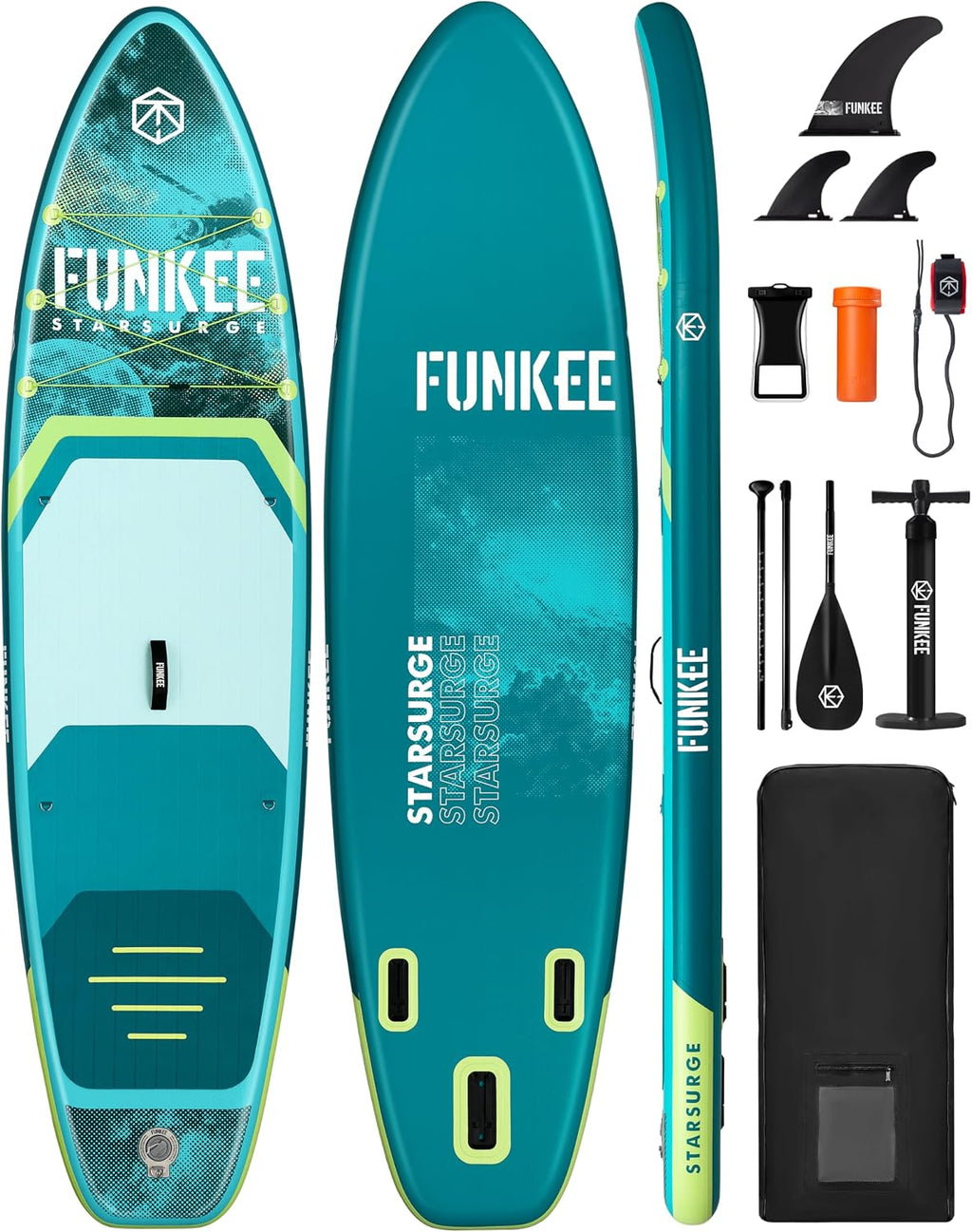 11'×34'×6' Extra Wide Inflatable Stand Up Paddle Board, Sup Board with Removable Fins, Backpack, Floating Paddle, Safety Leash, Floating Phone Case for Adults & Youth of All Skill Levels