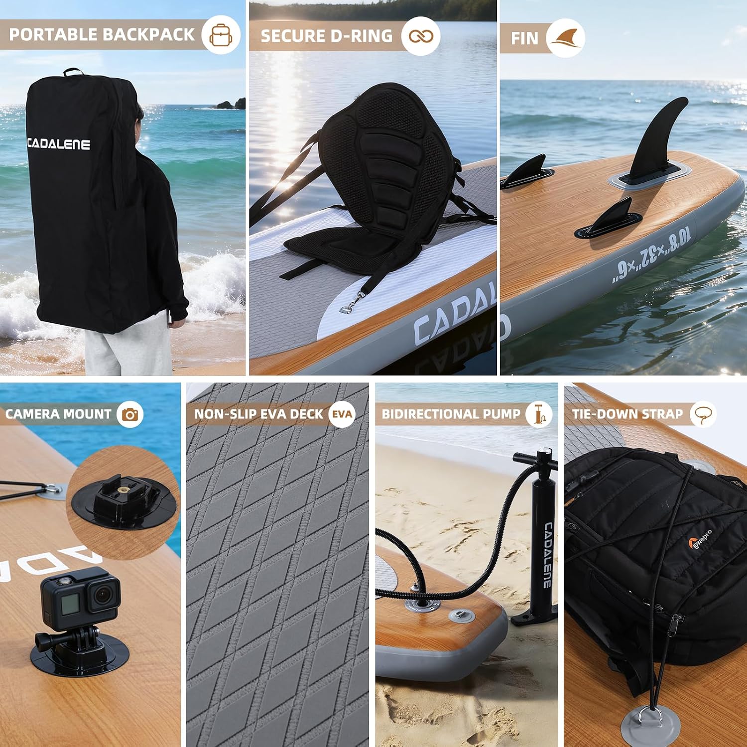 Inflatable Stand Up Paddle Board with SUP Accessories, Anti-Slip EVA Deck, Family-Friendly SUP Boards for Adults & Youth of All Skill Levels, Versatile Yoga Paddle Board