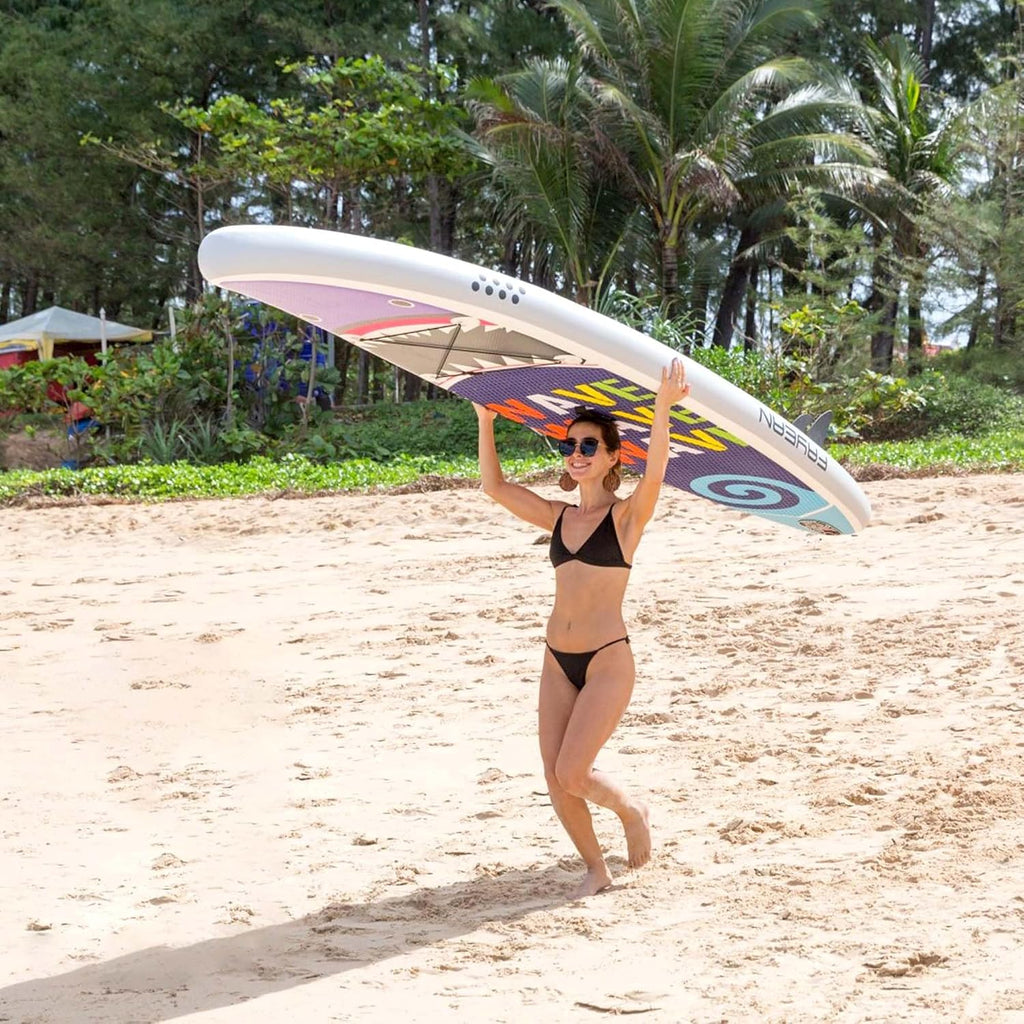Inflatable Paddle Board,Extra Wide 10.6'/11' Stand Up Paddle Board with Sup Accessories,400lbs Capacity for Family with Safety Leash, All Skill Levels Sup for Yoga,Fishing,Surfing
