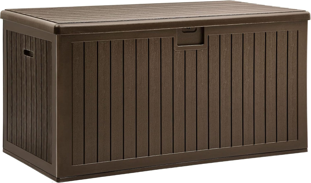 YITAHOME XXL 260 Gallon Large Deck Box,Outdoor Storage for Patio Furniture Cushions,Garden Tools with Flexible Divider,Waterproof,Lockable (Brown)