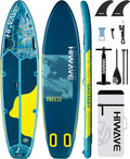 Hiwave Inflatable Stand Up Paddle Board 11'*34'*6' Sup Board, 420lbs Capacity Adult&Youth Paddle Board, Pet Friendly for Ocean&Lake, w/Double Action Hand Pump