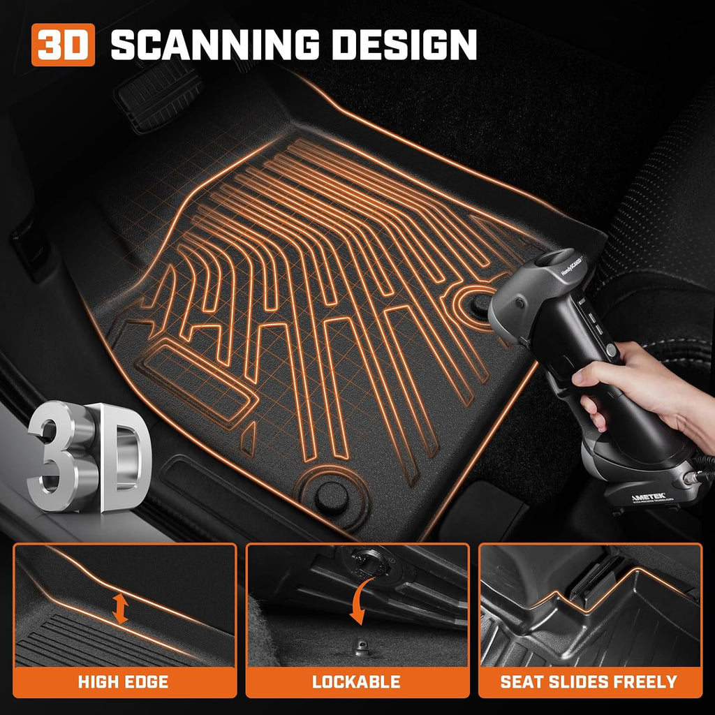 Mixsuper Floor Mat & Cargo Liner for 2021-2026 Chevrolet Chevy Tahoe/GMC Yukon 7 Seat(Not for Yukon XL),All Weather TPE Floor mat with Backrest and Door Sill Guards Tahoe Accessories,Anti-Slip Black