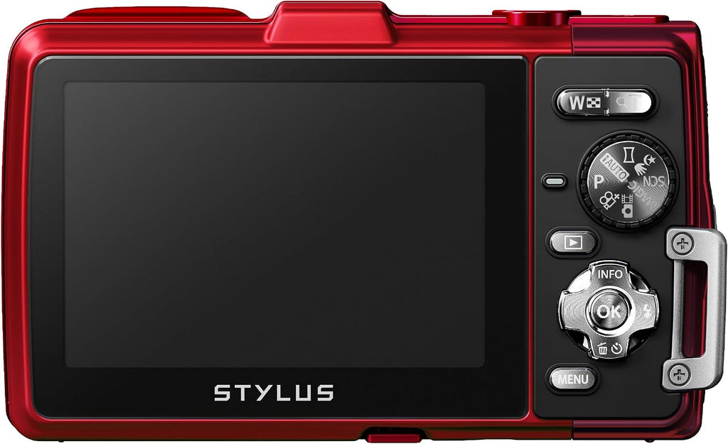 OM SYSTEM OLYMPUS Stylus TG-830 iHS Digital Camera with 5x Optical Zoom and 3-Inch LCD (Red) (Old Model)