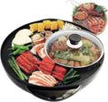 2 in 1 Electric Hot Pot & BBQ Grill - Smokeless Non-Stick Shabu Shabu Pot with Temperature Control, Ideal for Indoor Korean Barbecue, Serves 3-5 People, Fast Heating