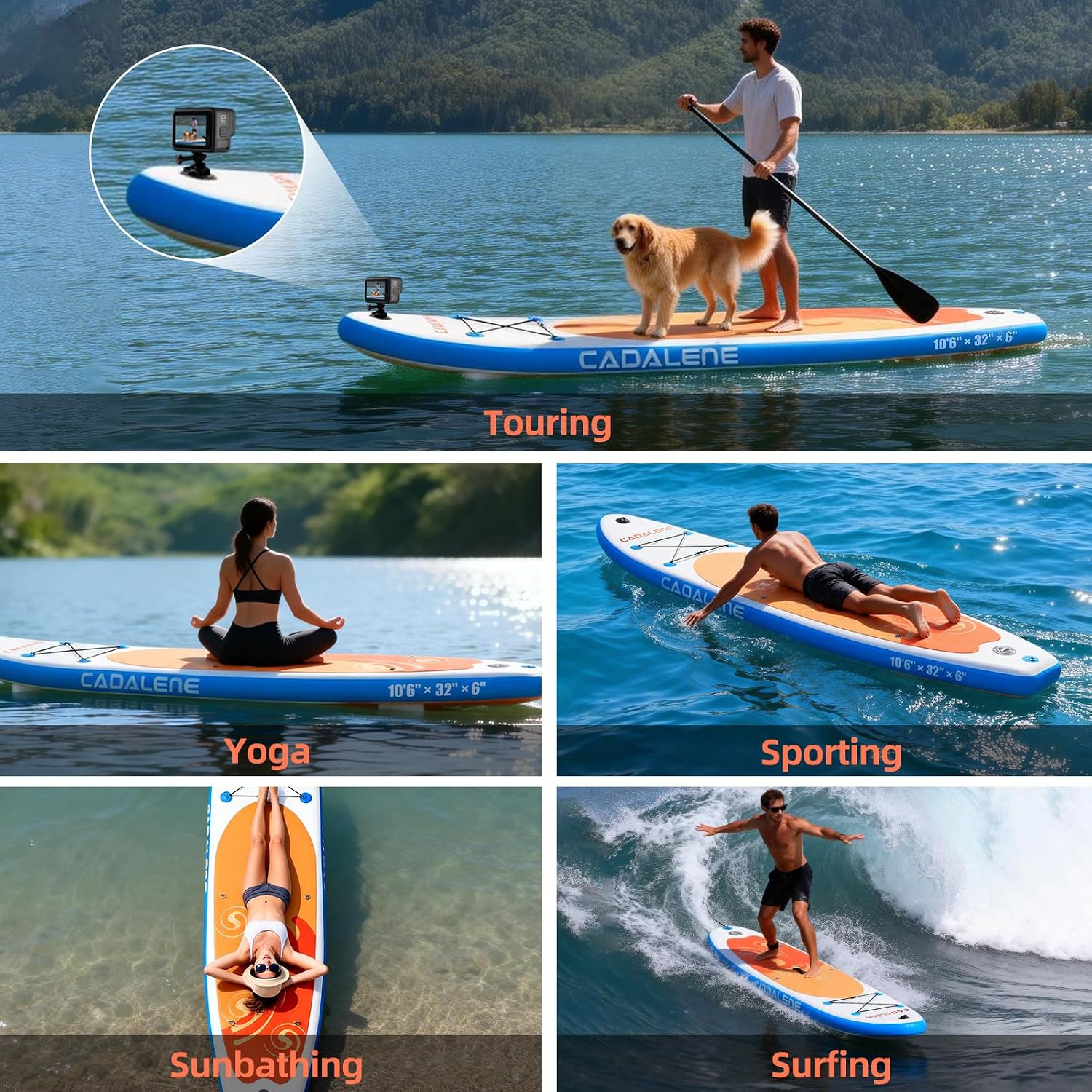 Inflatable Stand Up Paddle Board with SUP Accessories, Anti-Slip EVA Deck, Family-Friendly SUP Boards for Adults & Youth of All Skill Levels, Versatile Yoga Paddle Board