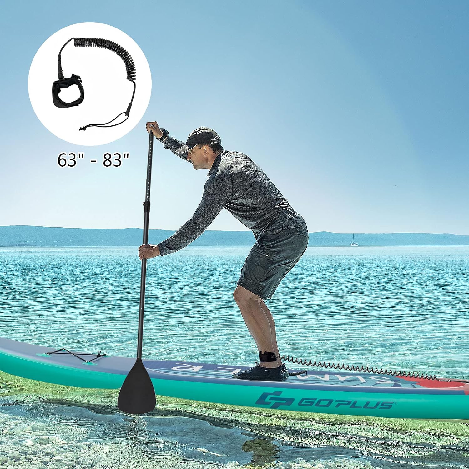 Goplus Inflatable Stand up Paddle Board, 10'/10.5'/11' SUP 6' Thick with Premium Accessories, Adjustable Aluminum Paddle, Leash, Carry Bag, Hand Pump, Removable Fin, ISUP for Adults
