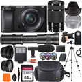 Sony Alpha a6100 Mirrorless Digital Camera with 16-50mm & 55-210mm Lens + 420-800mm Telephoto Lens + Wide-Angle & Telephoto Conversion Lens, 64GB Memory Card, Microphone, Digital Flash & More…
