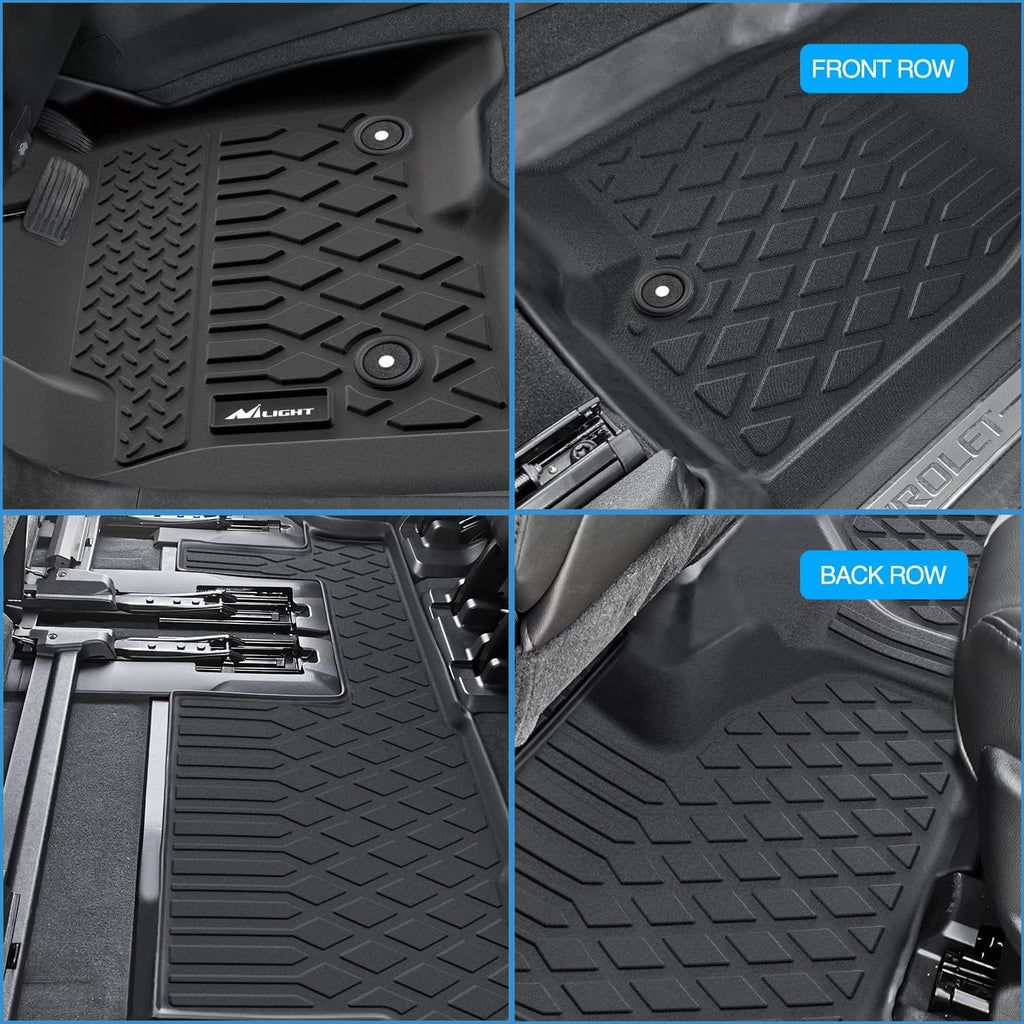 Nilight TPE Floor Mats for 2020 2021 2022 2023 2024 2025 Kia Telluride with 2nd Bucket Seats Without Center Console,All Weather Custom Fit Heavy Duty Floor Liners