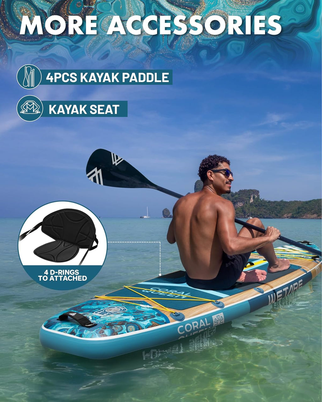 11'6'x35' Inflatable Paddle Board, 450lbs Extra Wide Stand Up Sup Board for Adults, Blow Up Paddleboard Kayak Non-Slip Stable Deck Boat for Yoga Fishing Surf