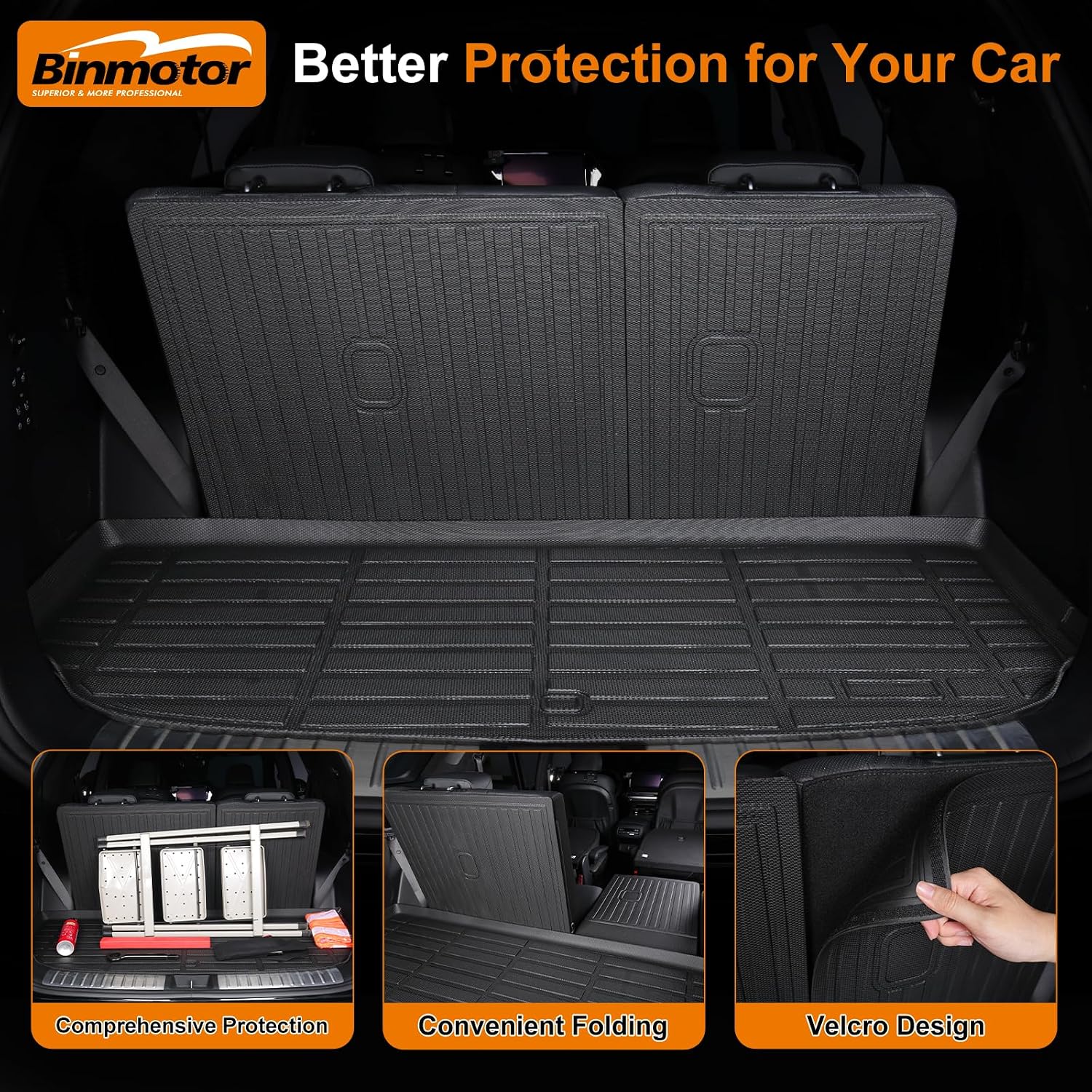 Binmotor-for Subaru Crosstrek 2024-2025 2026 & Subaru Impreza 2024-2026 (Not for Hybrid) All Weather Floor Mats & Cargo Liner & Back Seat Protector Mats, Car Mats for Crosstrek Accessories-Black