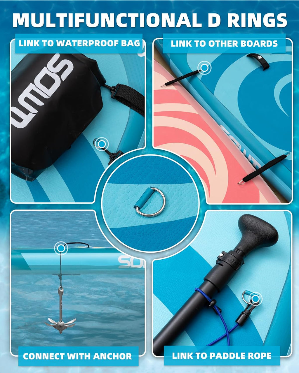 Inflatable Paddle Boards, Stand Up Paddle Board for Adults Youth of All-Round, 10'6'' *33'' * 6'' Extra Wide & No-Slip Sup for Yoga Fishing