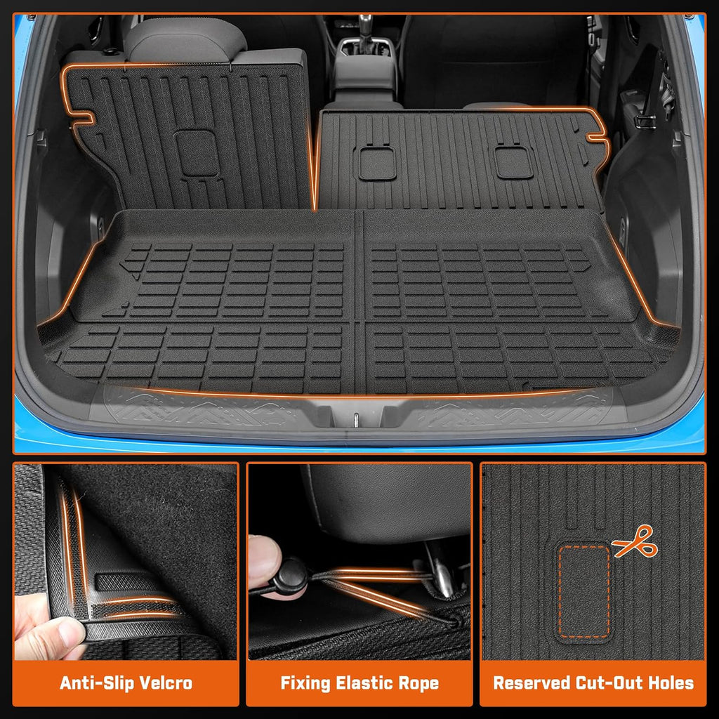 Mixsuper Floor Mat & Cargo Liner for Subaru Crosstrek 2018-2023 & 2017-2023 Impreza (Not Hybrid Models),All Weather TPE Floor Liners for Crosstrek Accessories,Full Set Anti-Slip Car Mats,Black