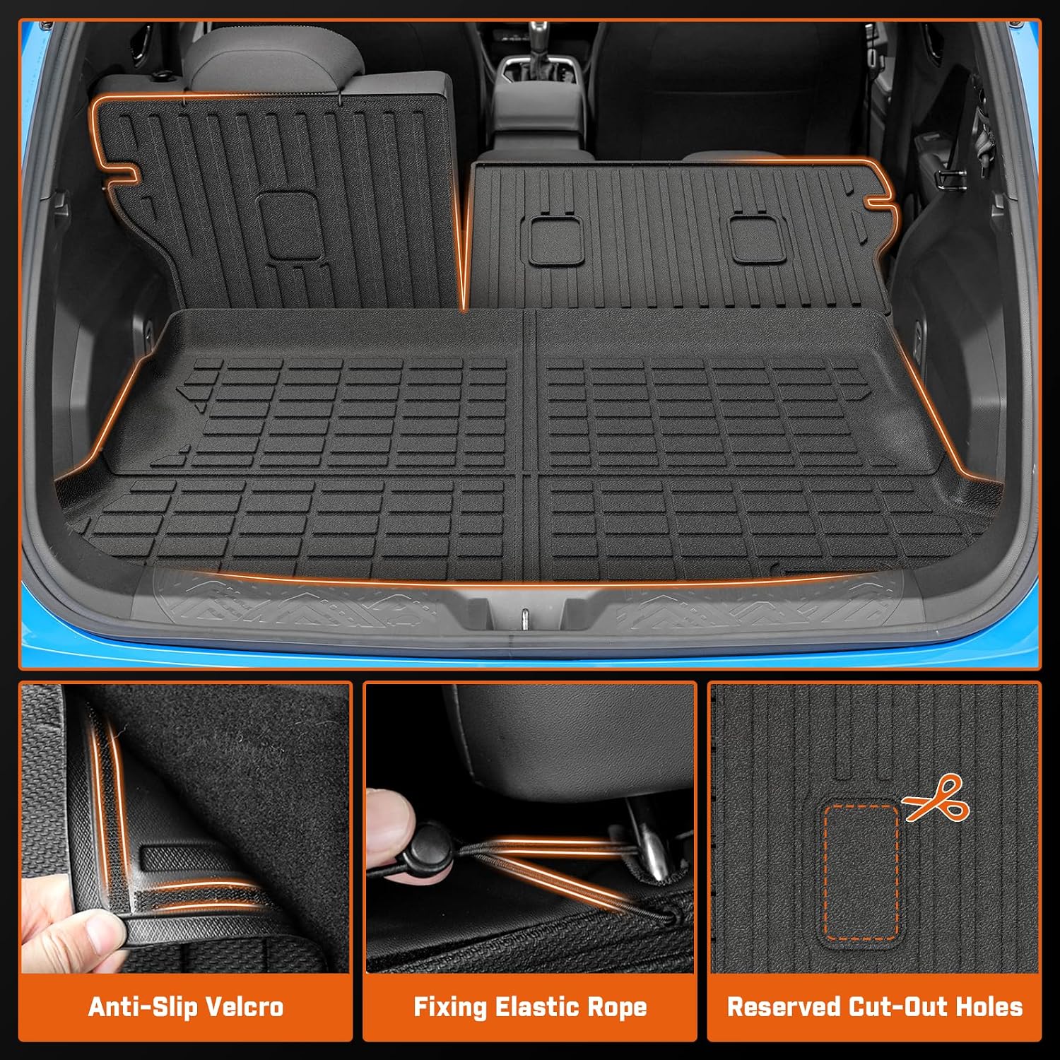 Mixsuper Floor Mat & Cargo Liner for Subaru Crosstrek 2018-2023 & 2017-2023 Impreza (Not Hybrid Models),All Weather TPE Floor Liners for Crosstrek Accessories,Full Set Anti-Slip Car Mats,Black
