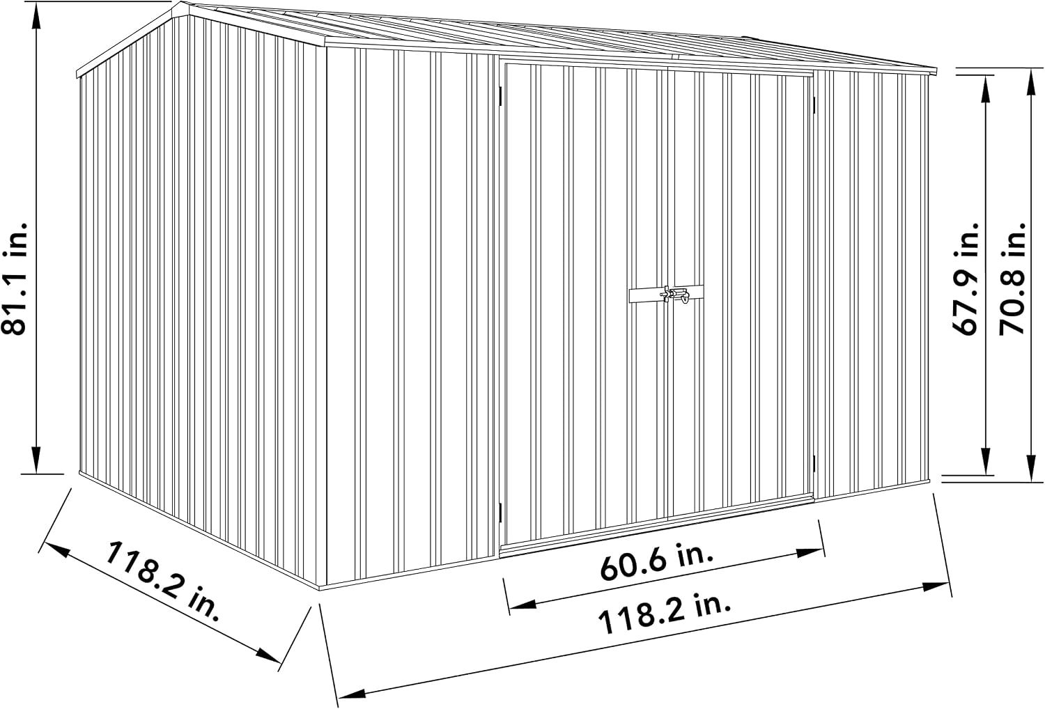 Absco Premier Storage Sheds, 10'x10' Metal Garage, DIY Backyard Shed, Utility Tool Storage, Weather & Wind Resistant Aluminum Panels & Steel Frame, Maintenance-Free, 12 Year Warranty, Monument Gray