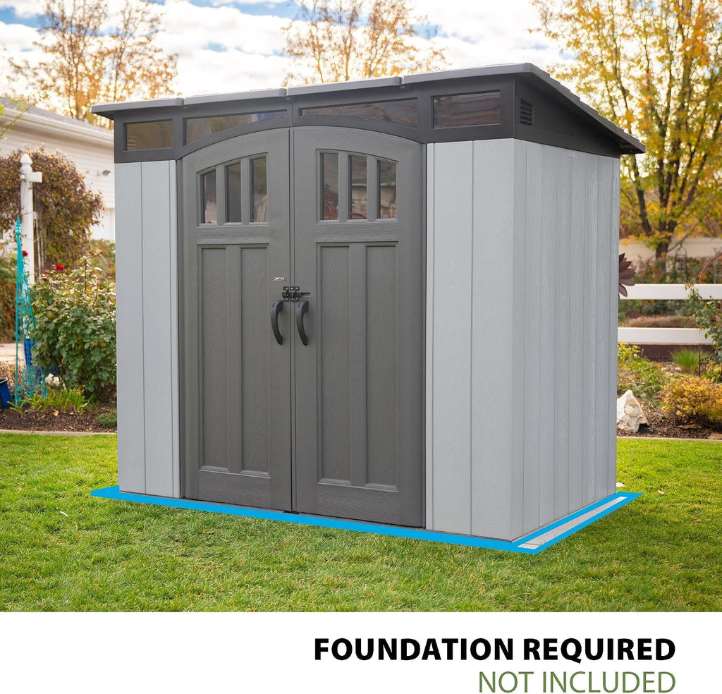 Lifetime Modern Outdoor Storage Shed, 8 x 5 Foot, Gray