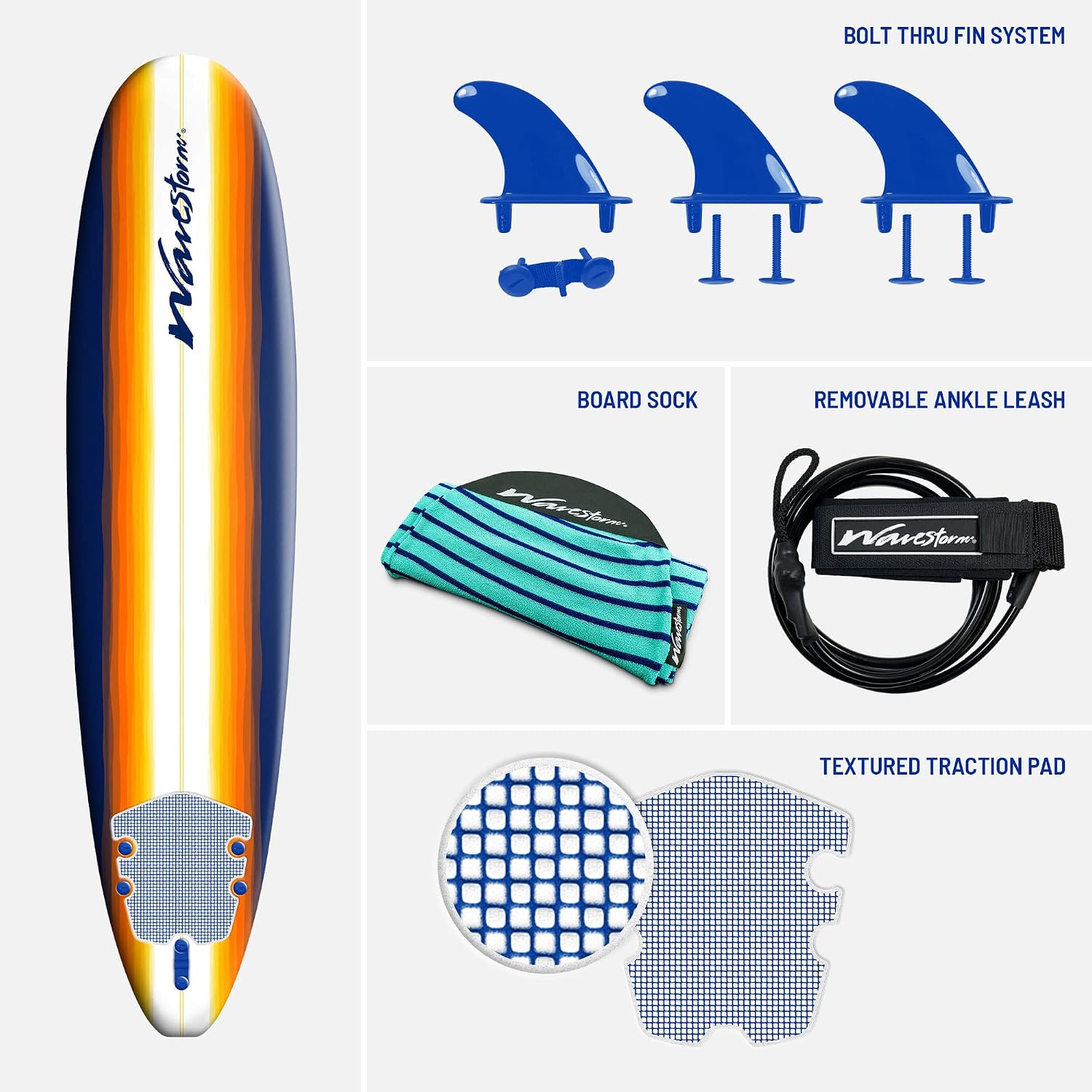 Wavestorm - Classic Soft Top Foam 8ft Surfboard