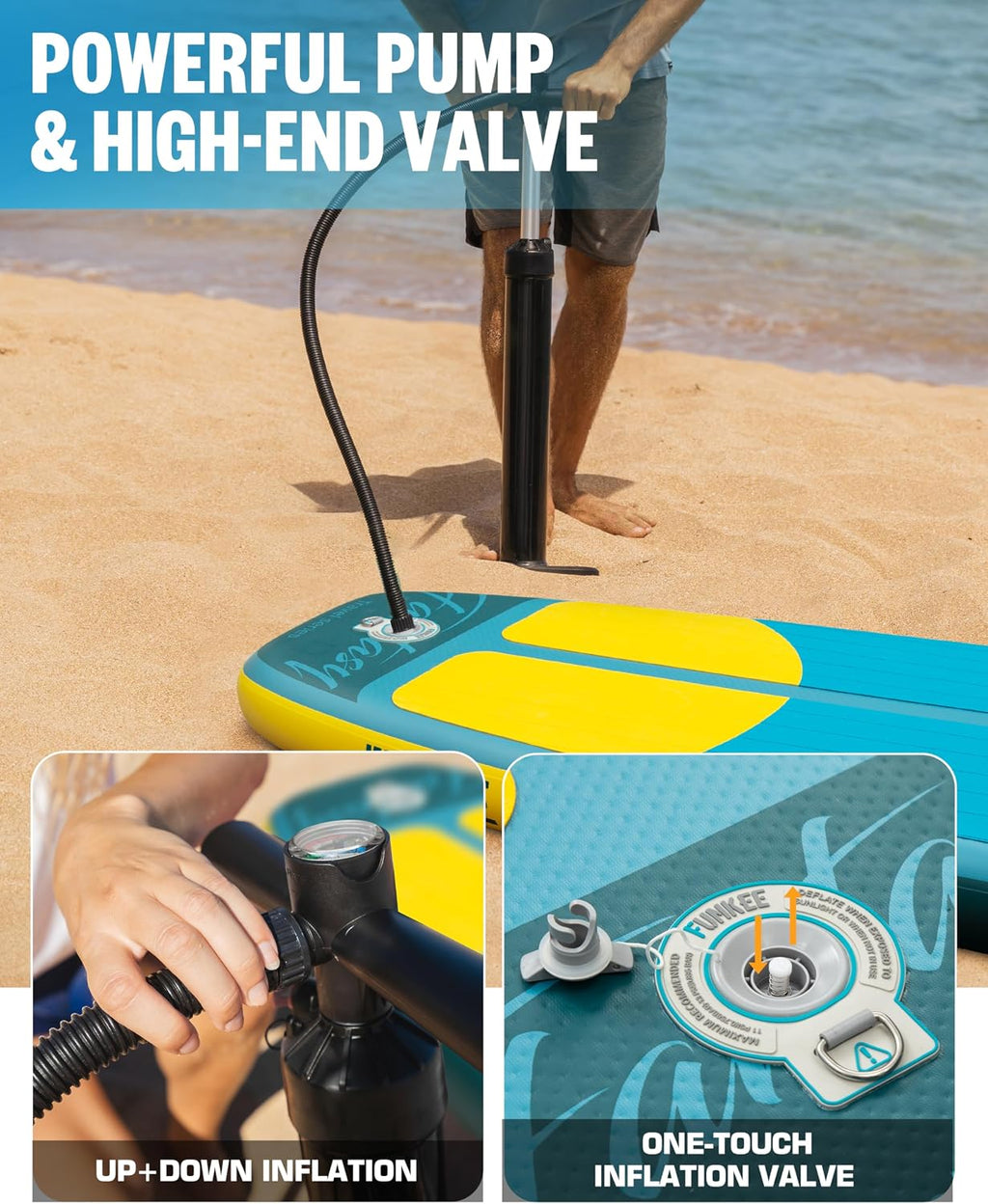 11'×34'×6' Extra Wide Inflatable Stand Up Paddle Board, Sup Board with Removable Fins, Backpack, Floating Paddle, Safety Leash, Floating Phone Case for Adults & Youth of All Skill Levels