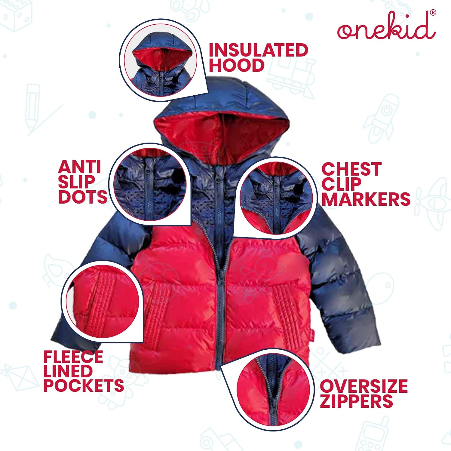 ONE KID The Road Coat Down | Car Seat Safe Winter Jacket | Crash Tested | Unisex | 12 Months-8 Years