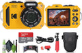 KODAK PIXPRO WPZ2 Rugged Waterproof Shockproof Dustproof WiFi Digital Vlogging Camera 16MP (Yellow) Bundle with 32GB Memory Card + Vlogger Tripod + Bag + Cleaning Kit + More Accessories