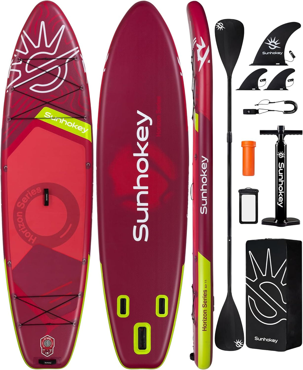 11'×34'' Extra Wide Inflatable Paddle Board with Seam Welded Technology, Stand Up Paddle Board, 420lb Capacity for Adults, Sup Board for All-Level with 2-Blade Paddle/Dual-Action Pump/Leash