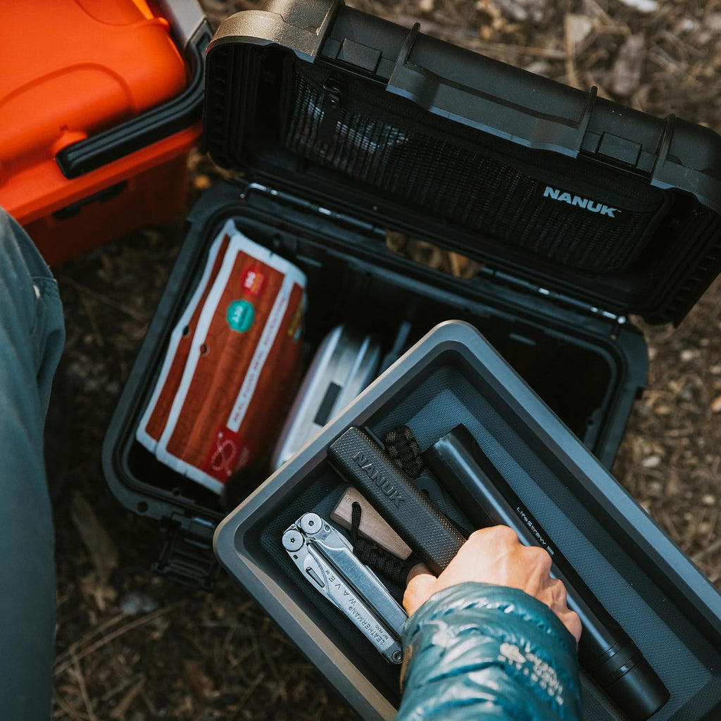 NANUK Trail 10-11.2L (3-Gallon) Waterproof Storage Box – Modular & Compact Cargo Case for Camping, Fishing, Hunting & Outdoor Storage – Dustproof and Impact Resistant (12.9' x 9.7' x 10.3') – Black