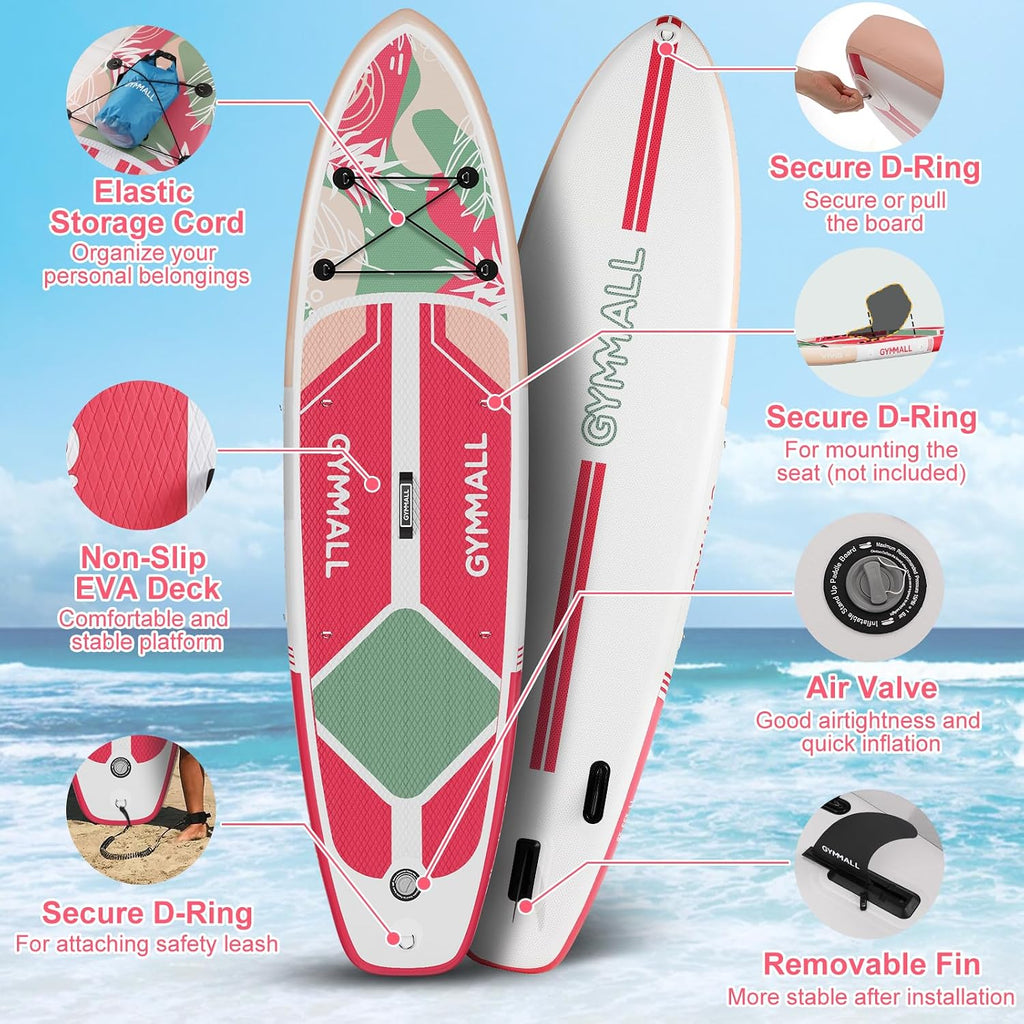 Paddle Board, Inflatable Stand Up SUP Paddle Boards for Adults & Youths of All Skill Levels, Wide & Non-Slip Deck Design Blow Up Paddleboards with Premium Accessories & Storage Bag