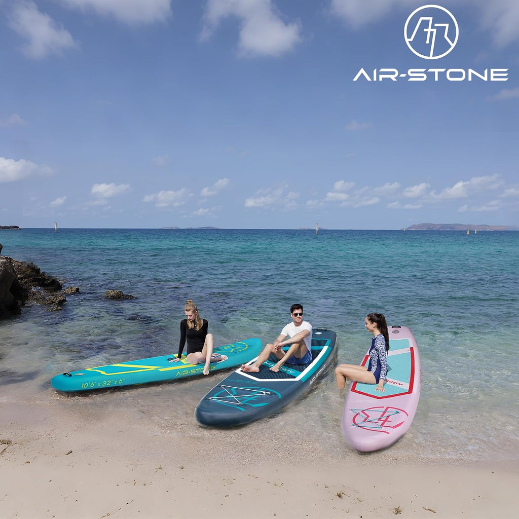 AIR-STONE 10'6' 450 lb Capacity，Inflatable Stand Up Paddle Board with sup Accessories Including Backpack, Repairing Kits, Non-Slip Deck, Leash, 3 Fins, Paddle and Hand Pump