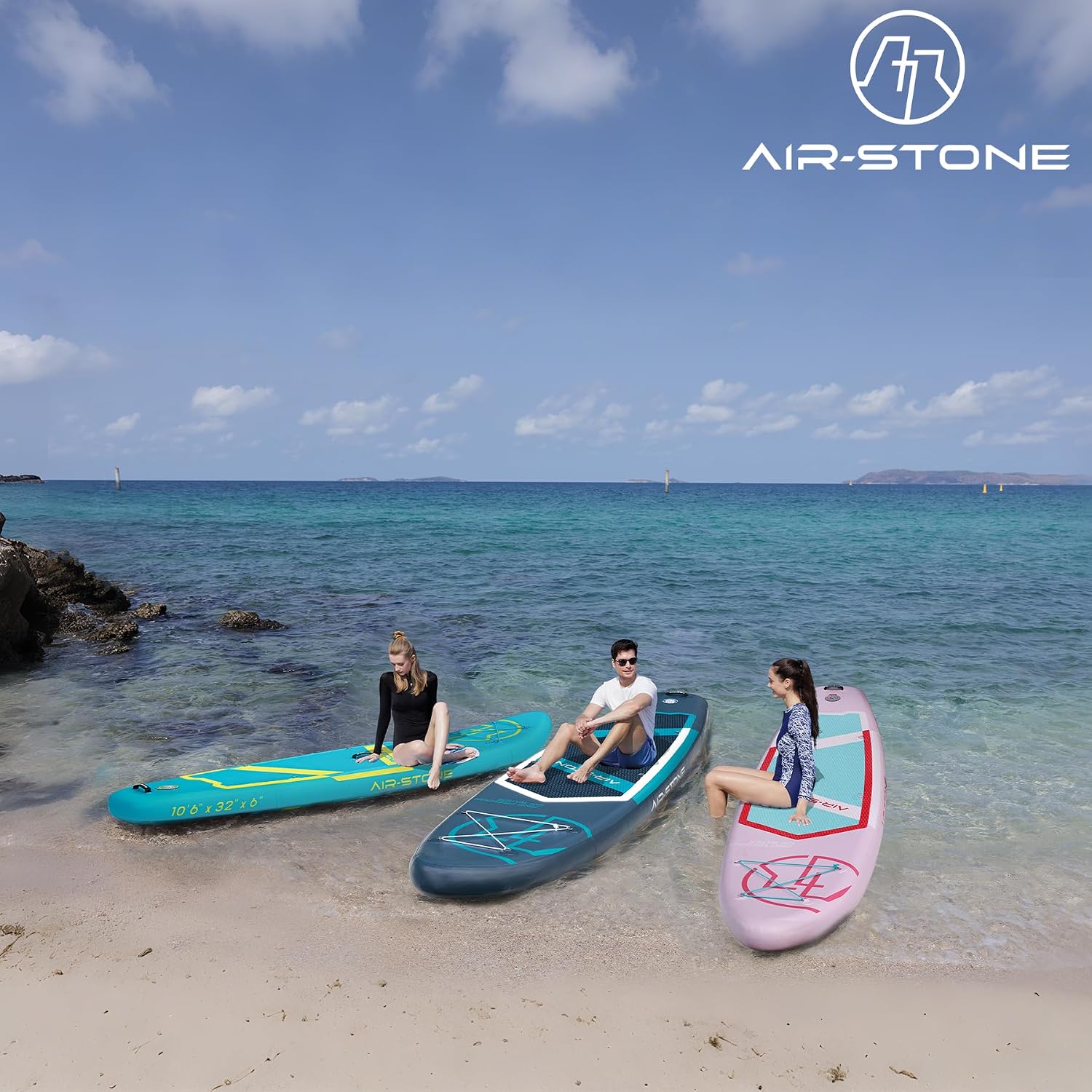 AIR-STONE 10'6' 450 lb Capacity，Inflatable Stand Up Paddle Board with sup Accessories Including Backpack, Repairing Kits, Non-Slip Deck, Leash, 3 Fins, Paddle and Hand Pump