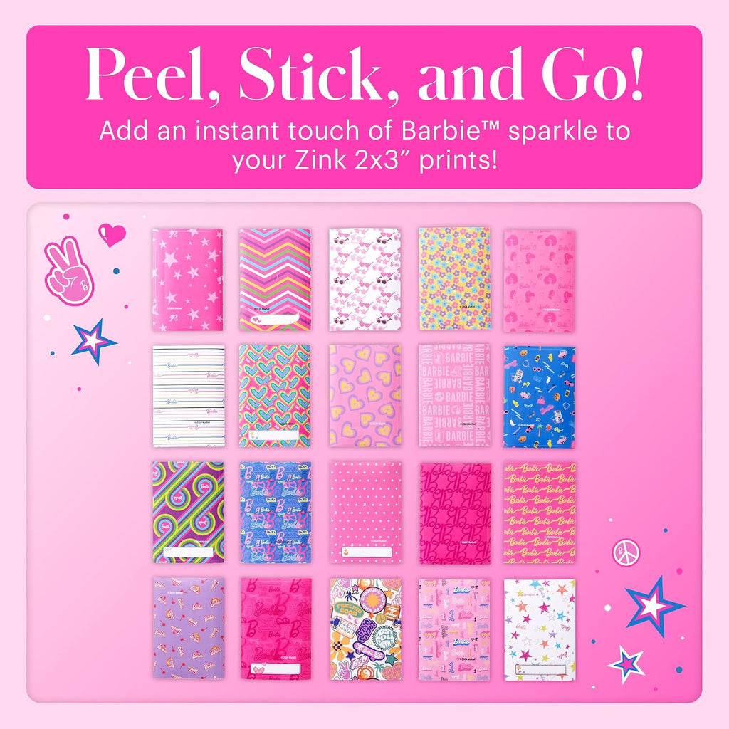Kodak x Barbie Printomatic Full-Color Instant Print Digital Camera Barbie Gift Bundle (Iconic Style)+ Barbie Camera Case, Photo Album, Sticker & Hanging Frames, 50 Stickers + Zink Paper (20 Sheets)