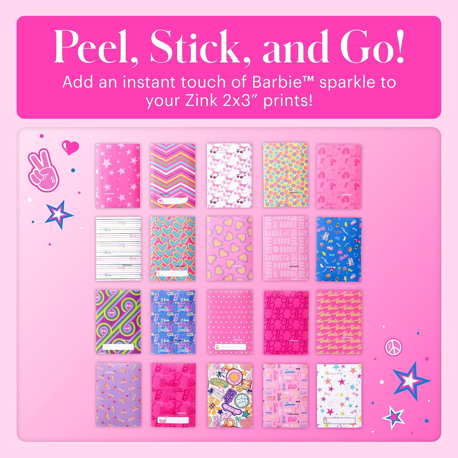 Kodak x Barbie Printomatic Full-Color Instant Print Digital Camera Barbie Gift Bundle (Iconic Style)+ Barbie Camera Case, Photo Album, Sticker & Hanging Frames, 50 Stickers + Zink Paper (20 Sheets)