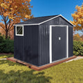 9' x 6.5' Outdoor Storage Shed, Sturdy Metal Building w/Windows & Lockable Doors for Garden, Backyard, Poolside and Lawn, Anthracite