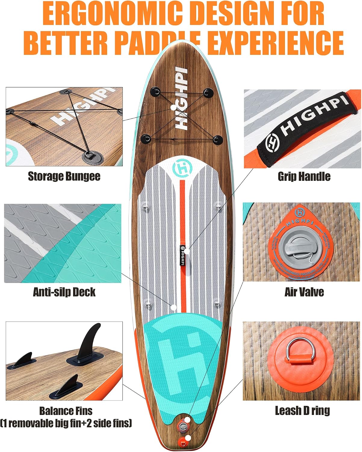 Inflatable Stand Up Paddle Board for Youth and Adults – Wide Sup with Premium Accessories, Blow Up Paddleboard for Surfing, Fishing, Yoga & More