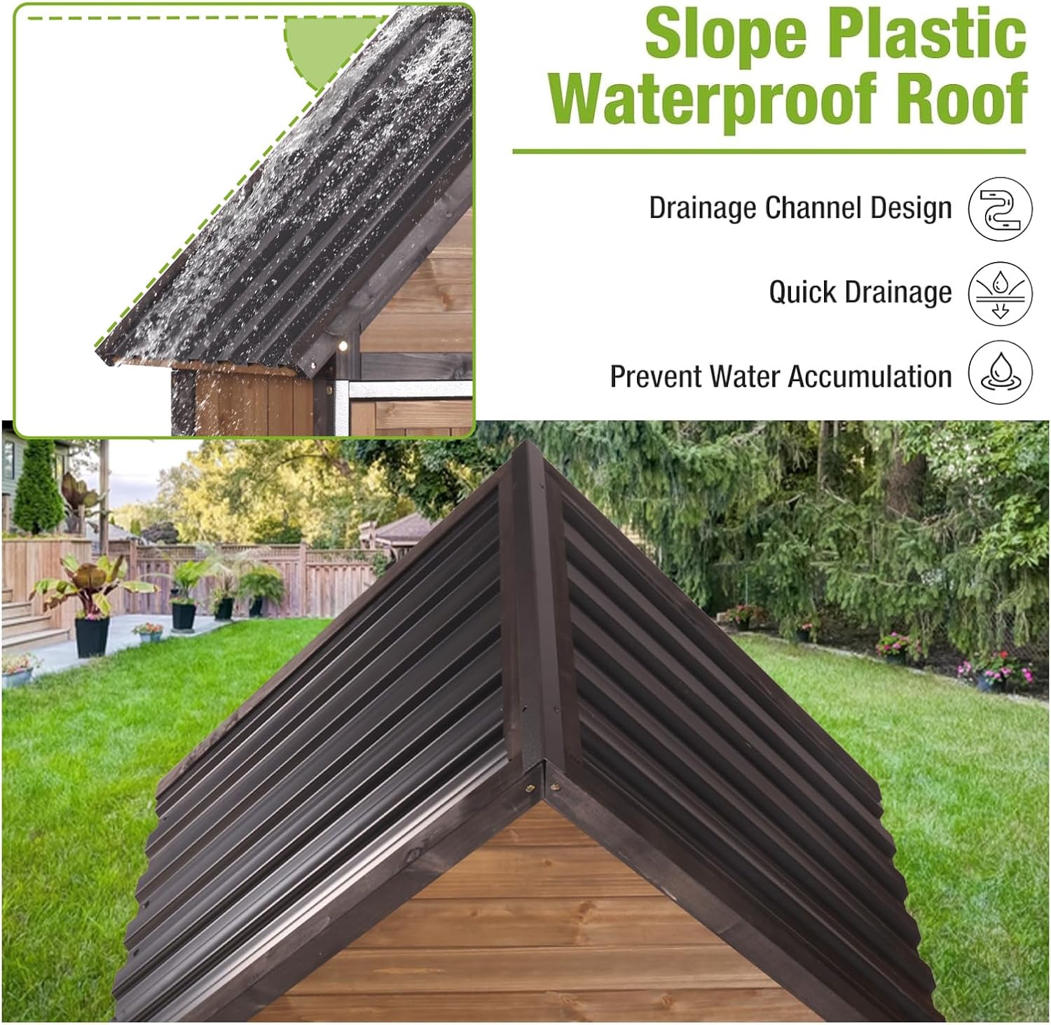 Sheds Outdoor Storage, Wooden Garden Shed with All Around Strong Metal Frame, Large Tool Shed with Floor and Adjustable Shelves, for Backyard Garden Patio Lawn(Brown)