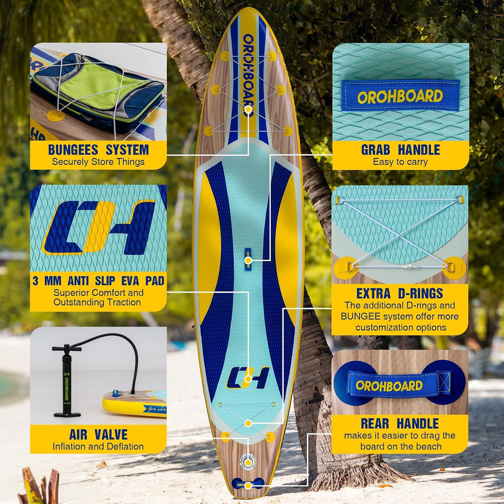 Inflatable Paddle Board 11'6/10'6 Paddle Board - All-Around SUP Board for Adults & Beginners, Stand Up Paddle Board with Complete Accessory Kit for Lake, River, Ocean